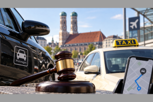 Die vorläufige Gerichtsentscheidung betrifft die Zuständigkeit der Stadt München für die Einführung von Mindestpreisen im Mietwagenverkehr. | Foto: HUSS-VERLAG/KI-generiert