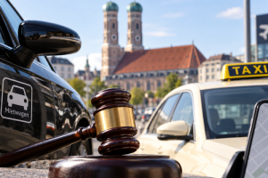 Die vorläufige Gerichtsentscheidung betrifft die Zuständigkeit der Stadt München für die Einführung von Mindestpreisen im Mietwagenverkehr. | Foto: HUSS-VERLAG/KI-generiert