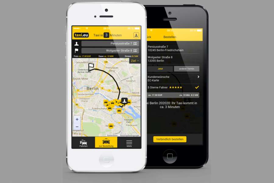 Die App taxi.eu hat ihre Bezahlfunktion auf drei Zentralen in Hamburg, Köln und München ausgedehnt. (Foto: taxi.eu)