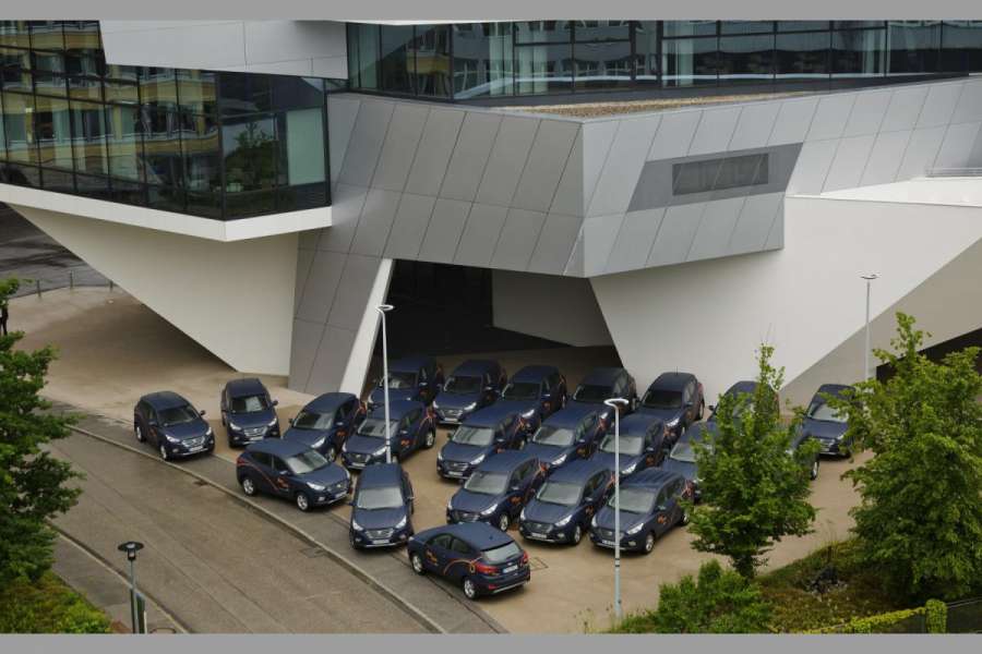 Hyundai hat die ersten 50 Wasserstoffautos für das Projekt BeeZero geliefert. (Foto: Hyundai)