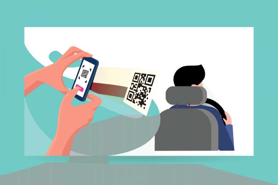 Über das Scannen eines QR-Codes sollen die Fahrgäste ihre bevorzugte Art des bargeldlosen Bezahlens auswählen können. (Abb.: Talex mobile solutions)