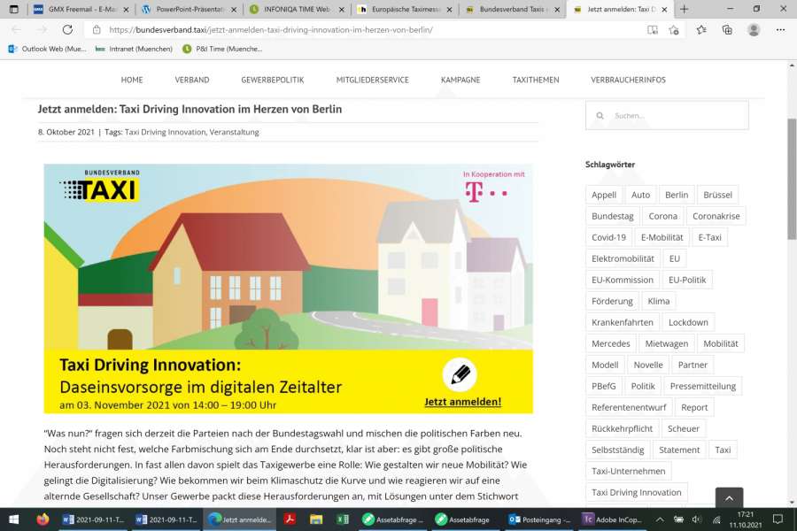 Zu der Veranstaltung muss man sich über die Homepage des BVTM anmelden. (Screenshot: Dietmar Fund)