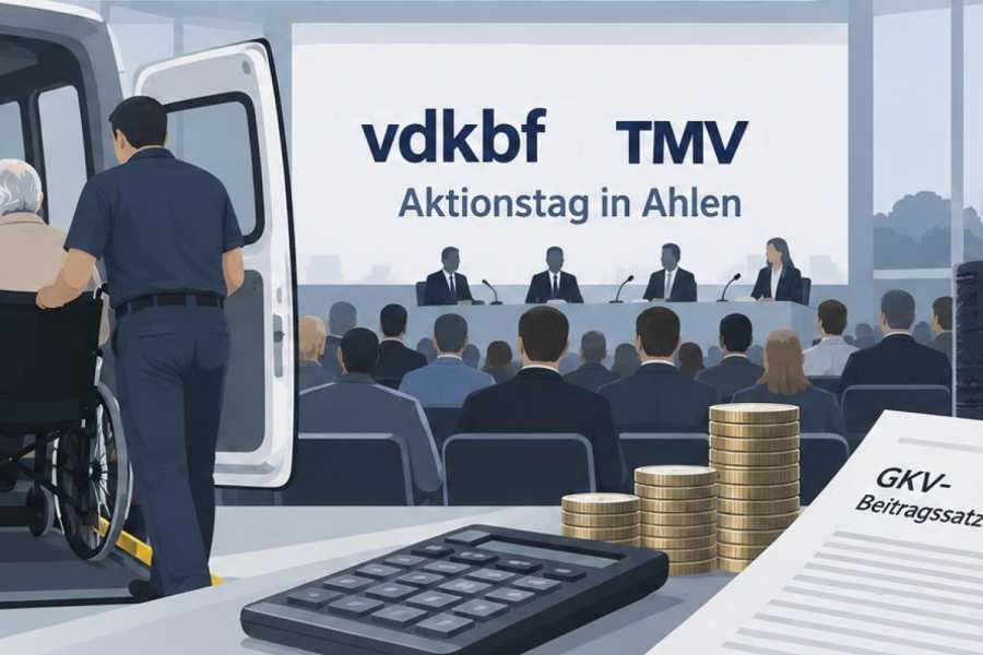 Auf einem Aktionstag in Ahlen diskutierten Juristen und Branchenvertreter über die Folgen des GKV-Beitragssatzstabilisierungsgesetzes.| Foto: taxi heute Redaktion / KI