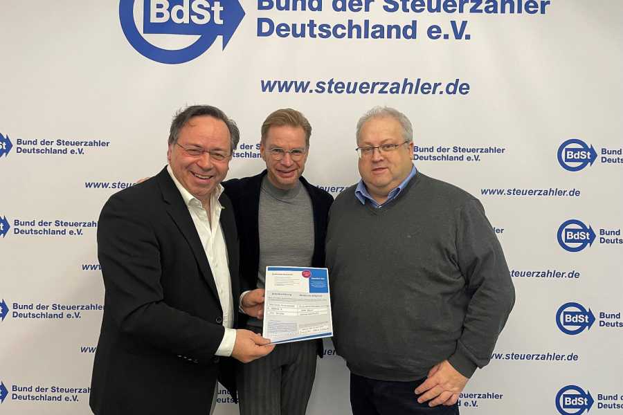 Für Kroker und Meinhardt gilt: „Als TMV werden wir uns bei allen zentralen Mobilitätsthemen aktiv beim Bund der Steuerzahler einbringen!” | Foto: TMV