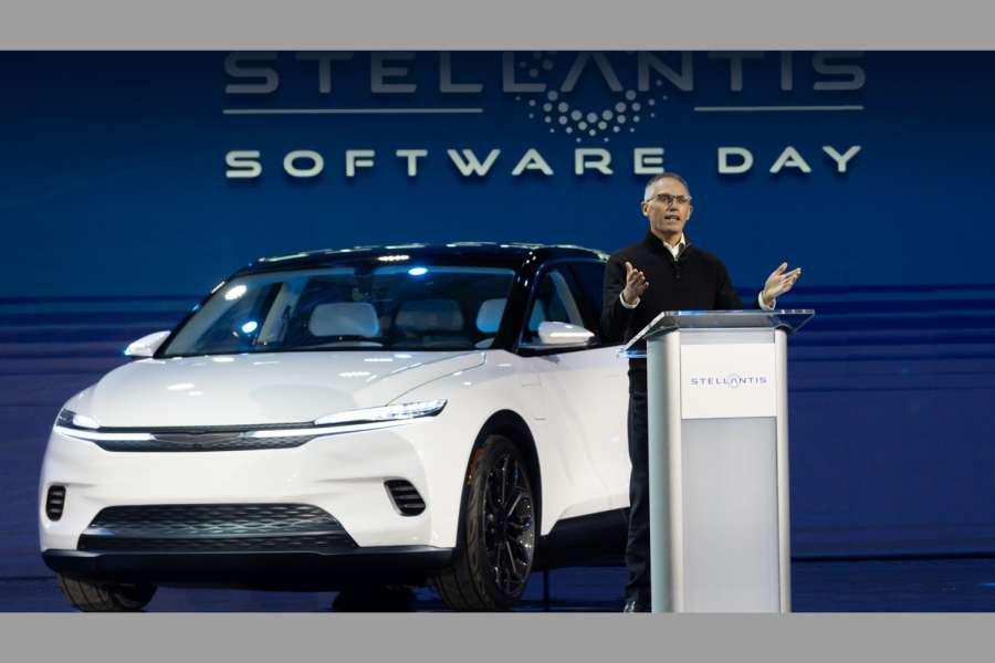 Carlos Tavares stellt die Unternehmens-Strategie bei den Stellantis Software Days vor. (Foto: Stellantis)