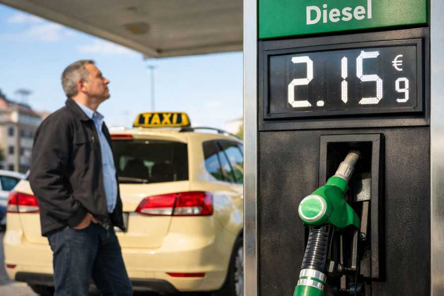 Der Dieselpreis steigt rasant - der LVBTM fordert Maßnahmen der Politik, um die Bayerischen Taxi-Unternehmen zu unterstützen.| Foto: K. Köstner / KI