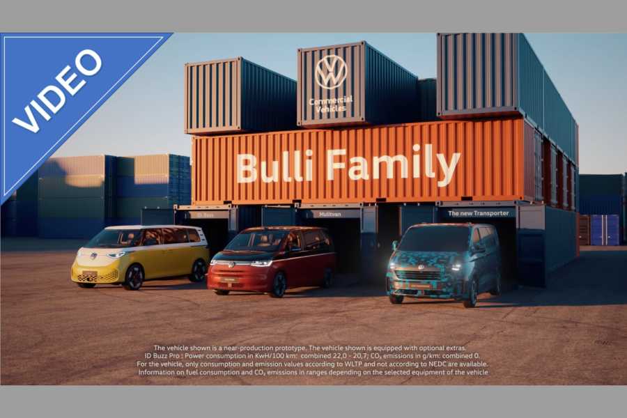 Eine Familie: VW erweitert mit dem Ford-Pendant des Transporter sein Spektrum aus ID.Buzz sowie T7 Multivan und gab schon mal einen kleinen Ausblick. | Foto: VWN