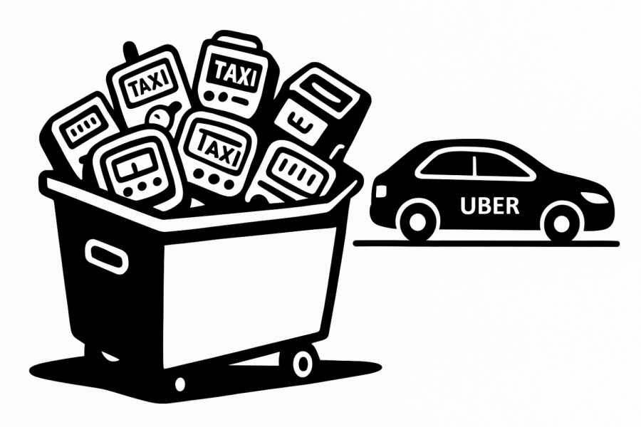 In die Tonne mit dem Wegstreckenzähler - Darmstadt plant eine generelle Ausnahme für Mietwagen, die nach Festpreis fahren. Uber & Co. werden sich freuen.| Foto: KI generiert