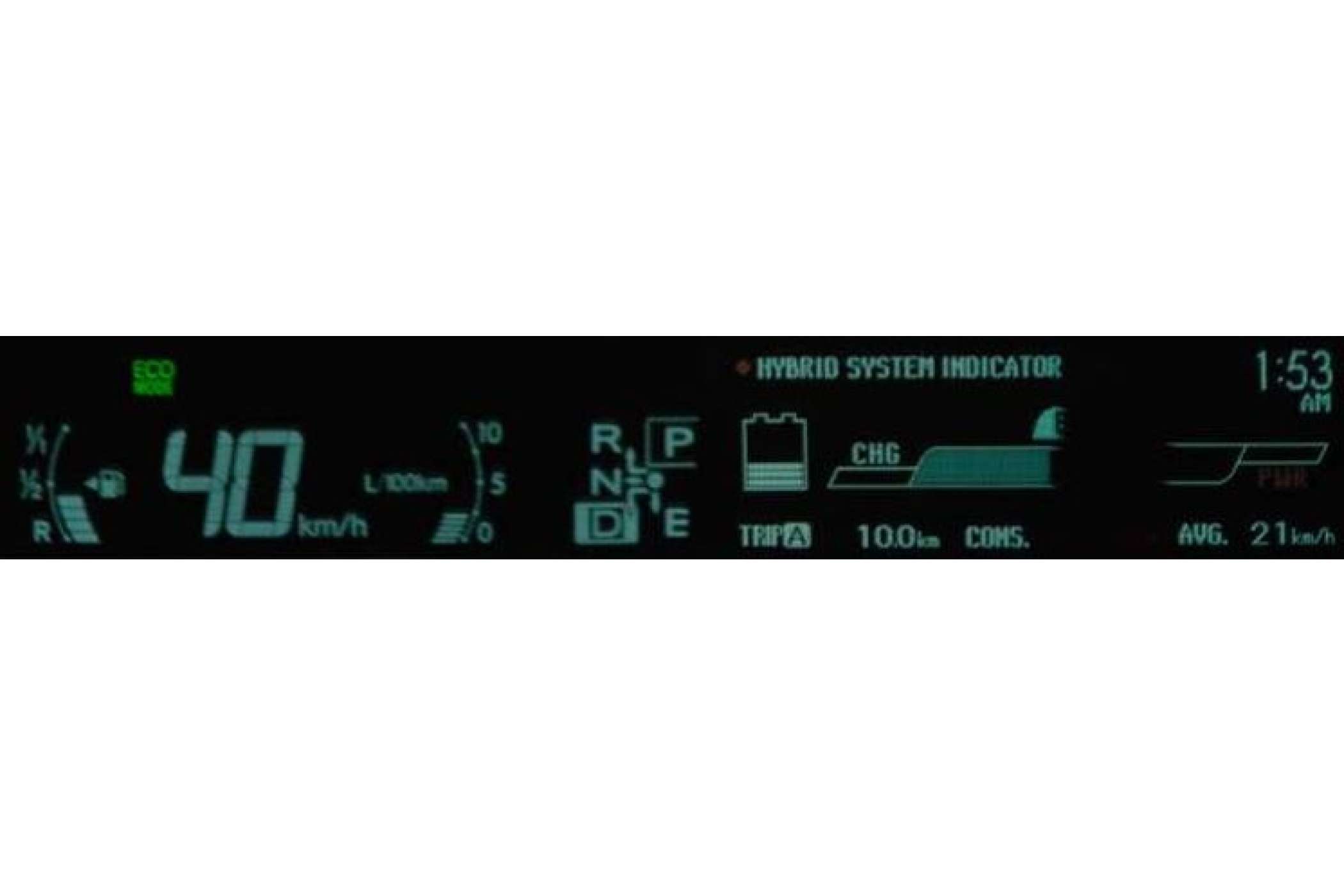 Erzieherische Maßnahme: Sowohl im Prius als auch im Insight zeigt das Display den Verbrauchsstatus an. Hier: Prius | jh