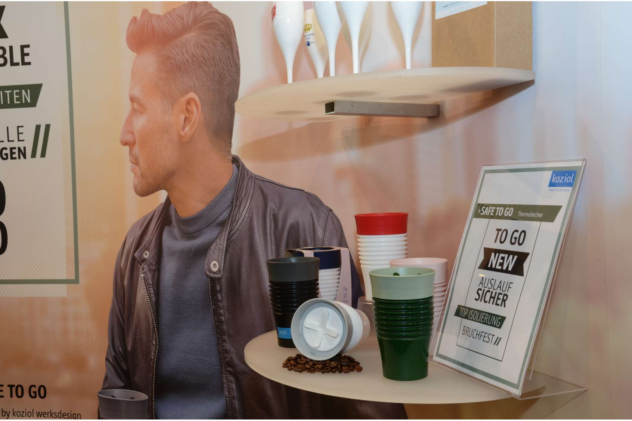 Auslaufsichere Becher für den Coffee-to-go wie hier bei Koziol waren ein Thema bei verschiedenen Herstellern.