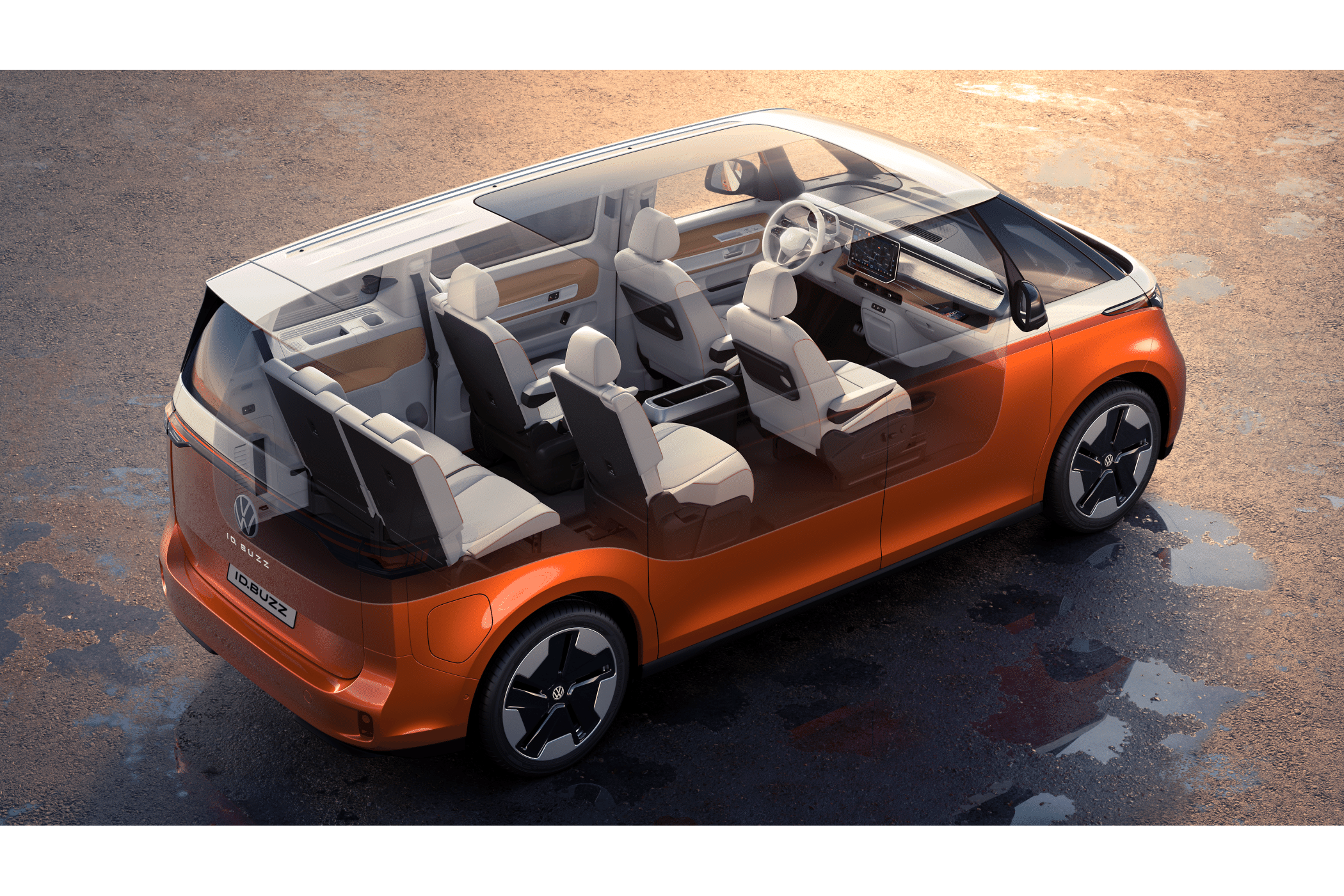 So sieht die Raumaufteilung im Sechssitzer aus. (Foto: Volkswagen Nutzfahrzeuge)