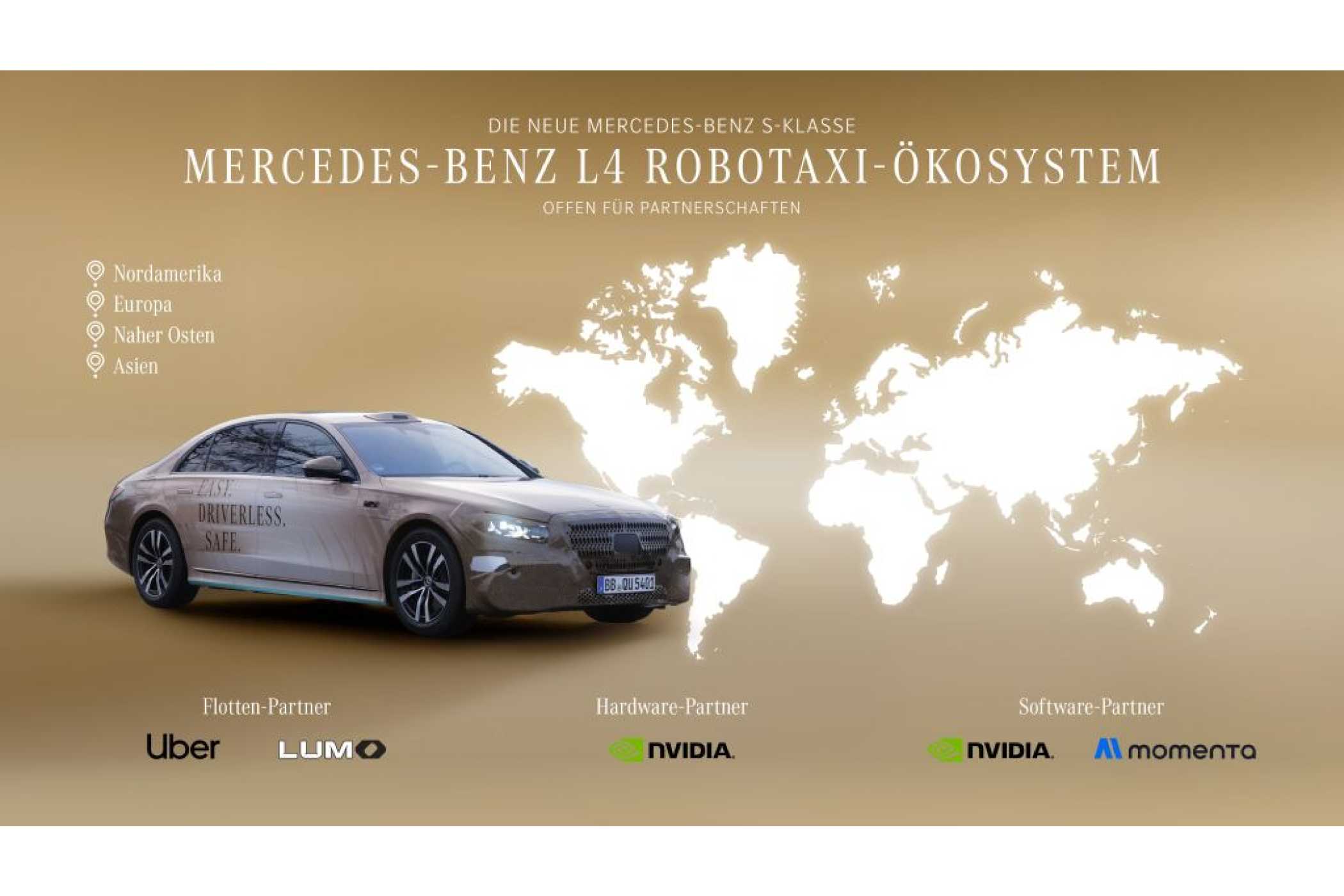 Seviye-4 robotaksi yaklaşımının sunumu, açık ortaklıklara ve küresel kullanım perspektiflerine odaklı. | Fotoğraf: Mercedes-Benz AG