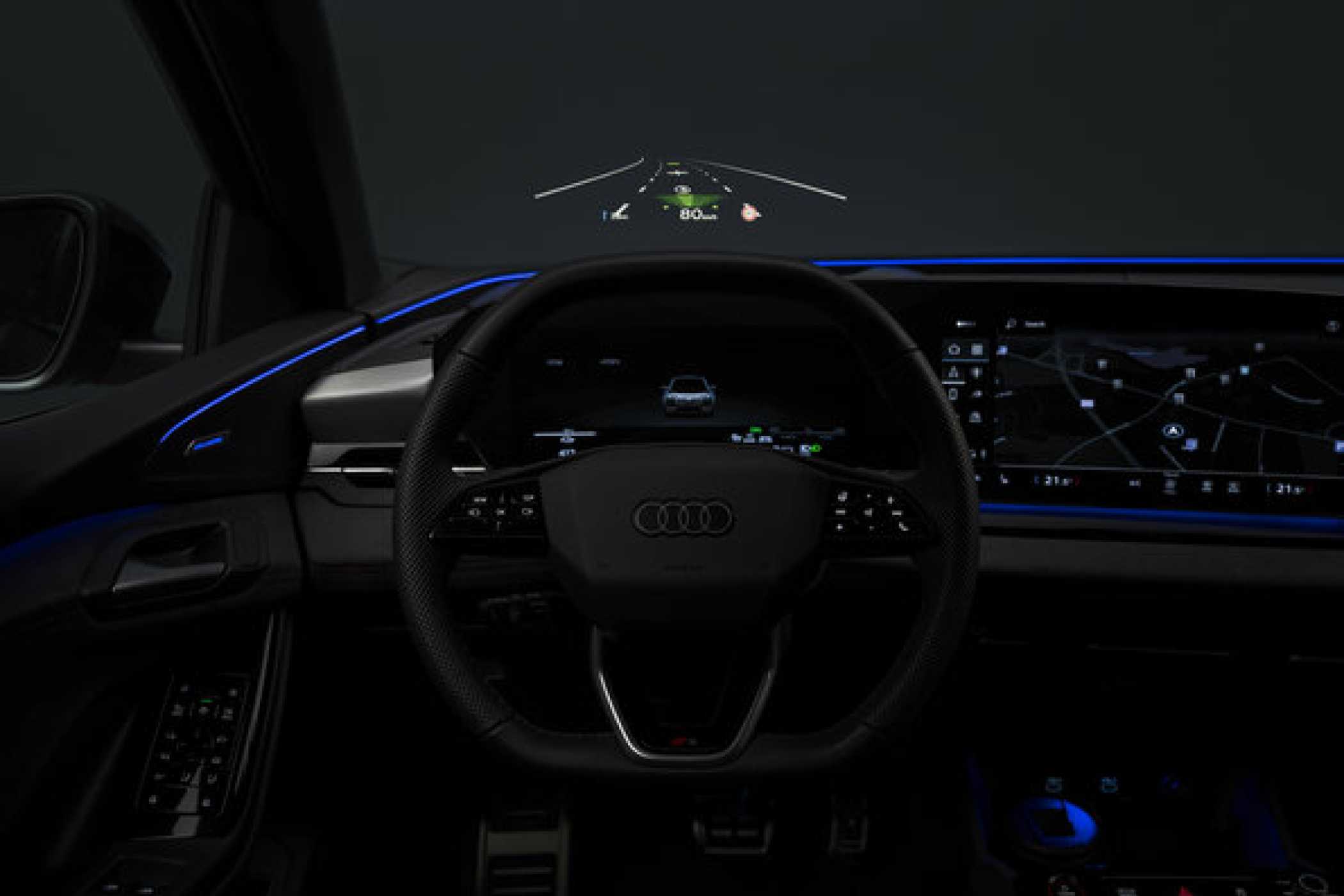 Virtuelle 88 Zoll bietet das Headup-Display. | Foto: Audi