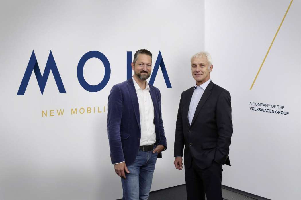 MOIA-Chef Ole Harms (l.) hat von VW-Vorstandschef Matthias Müller hochgesteckte Ziele gesetzt bekommen. (Foto: Volkswagen AG)
