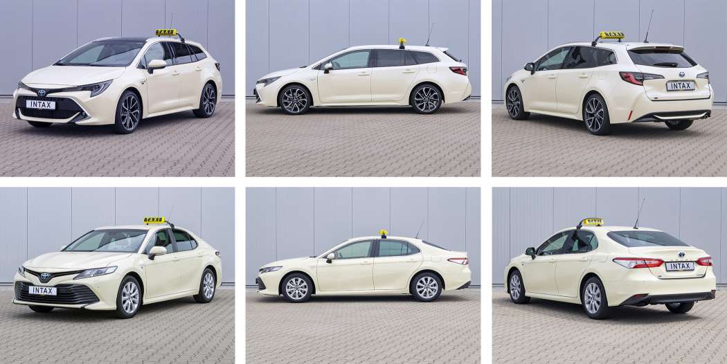 Die beiden neuen Taxi-Baureihen kommen mit Hybridantrieben. (INTAX)
