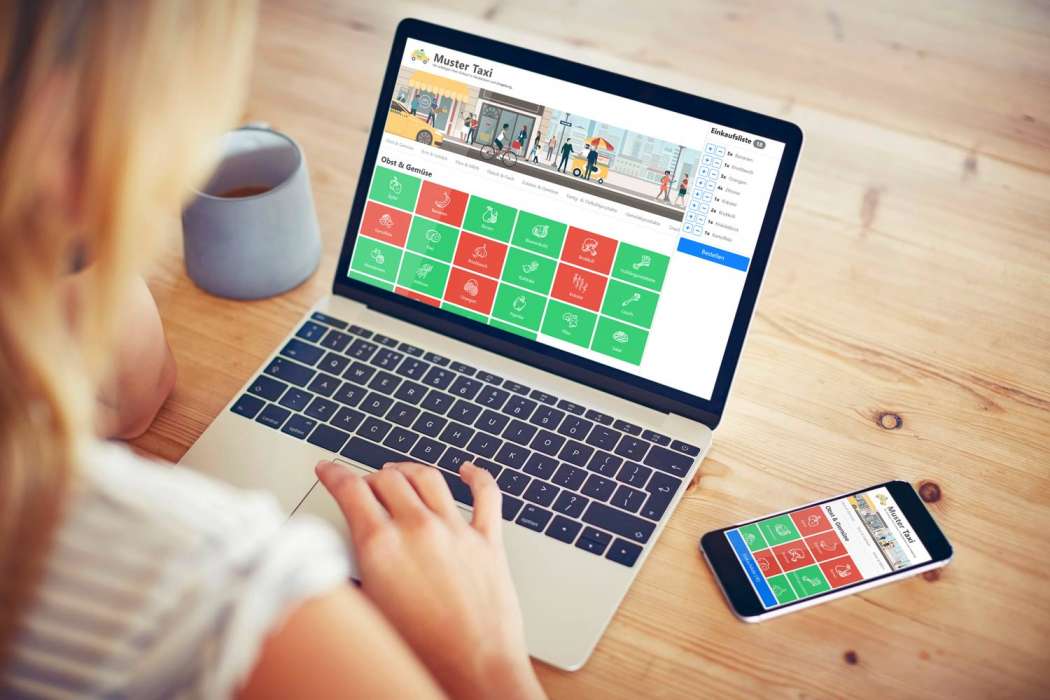 Der Digitale Einkaufszettel ist auf mobile Endgeräte zugeschnitten und erinnert optisch stark an Webshops, die vielen Taxi- Kunden schon vertraut sind. (Foto: MPC-Software)