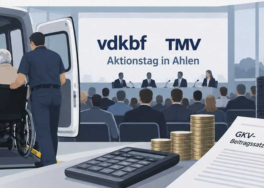 Auf einem Aktionstag in Ahlen diskutierten Juristen und Branchenvertreter über die Folgen des GKV-Beitragssatzstabilisierungsgesetzes.| Foto: taxi heute Redaktion / KI