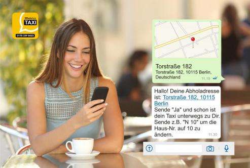 Per WhatsApp können jetzt unkompliziert Taxis bestellt werden, dazu muss zuvor der Standort übermittelt werden. (Foto: Aufgesang Public Relations GmbH)