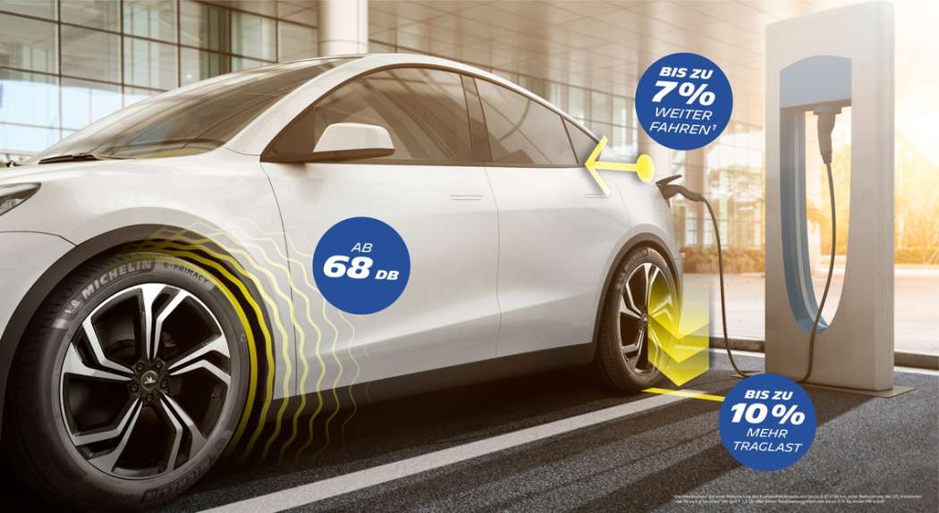 Speziell für Elektroautos entwickelte Reifen können die Reichweite merklich erhöhen. | Foto: Michelin