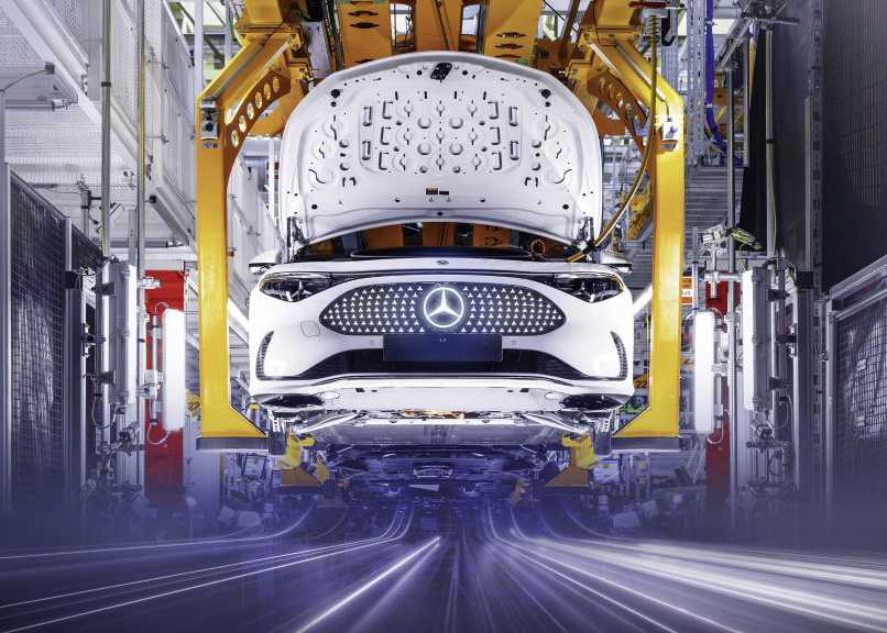 Stern vorn: Mercedes-Benz kann auf eine komplette Produktion der geförderten Modelle in der EU verweisen, wie hier die CLA-Fertigung in Rastatt. | Foto: Mercedes-Benz
